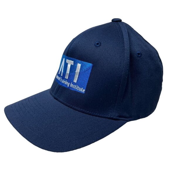 Advanced Training Institue Hat Cap Fitted SM Adult Blue Flex Fit Logo Mens - Picture 3 of 8